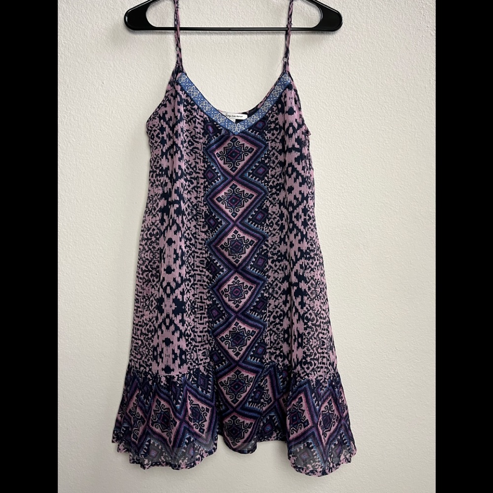 AMERICAN RAG CIE ENERGY PURPLE BOHO FLOWY SLEEVELESS DRESS SIZE MEDIUM PREOWNED